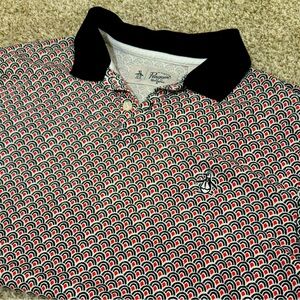 Men’s Original Penguin Geo Print Golf Polo | Small | Dark Sapphire